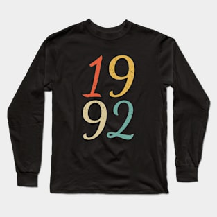 Classic Vintage Style 1992 Birthday Distressed Long Sleeve T-Shirt